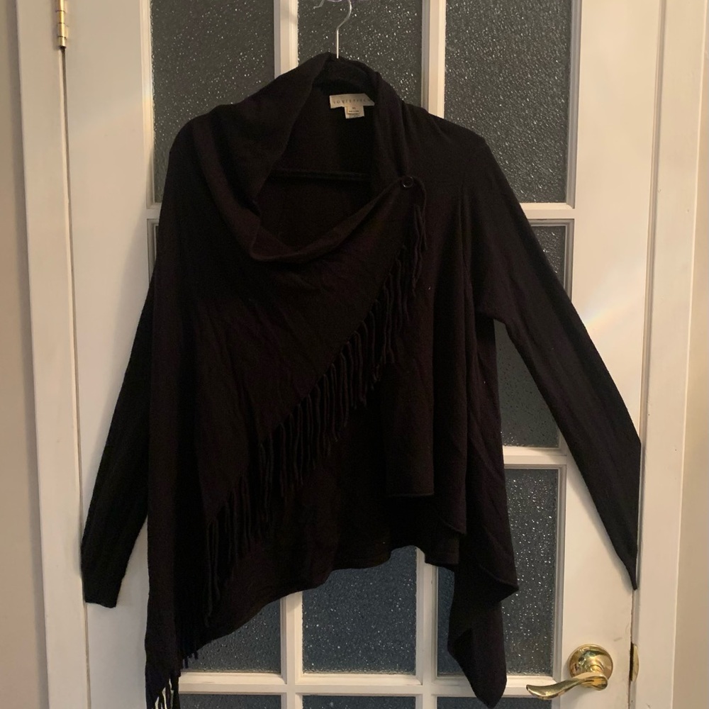 Lovestitch Black Fringe Sweater